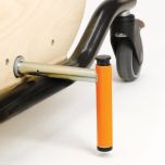 Hardrock special needs seating system optional base stabilizers –  attachments to wooden base for added stability during use.
