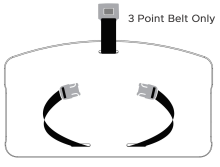Height Right Chair Replacement 3 Point Belt - with Screws
